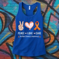 Peace Love Cure Multiple Sclerosis Awareness Gift Womens Tank Top