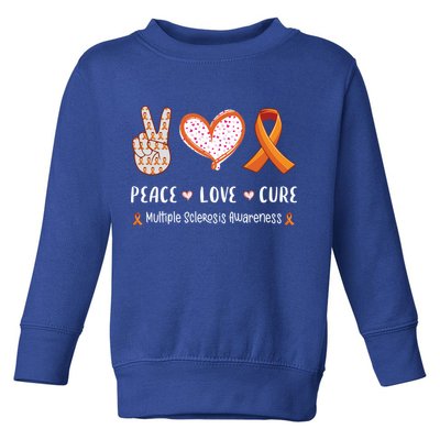 Peace Love Cure Multiple Sclerosis Awareness Gift Toddler Sweatshirt