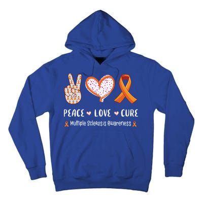 Peace Love Cure Multiple Sclerosis Awareness Gift Tall Hoodie