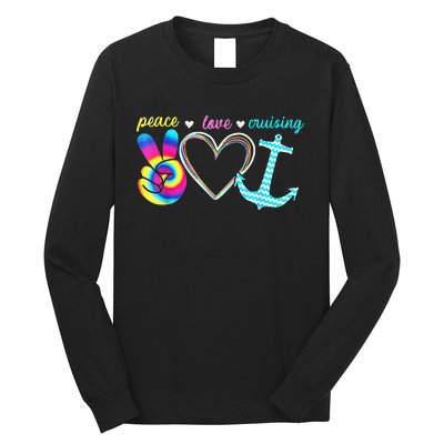 Peace Love Cruising Ship Hippie Floating Ocean Beach Lover Long Sleeve Shirt