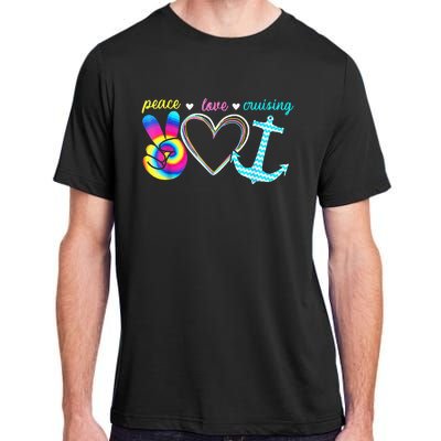 Peace Love Cruising Ship Hippie Floating Ocean Beach Lover Adult ChromaSoft Performance T-Shirt