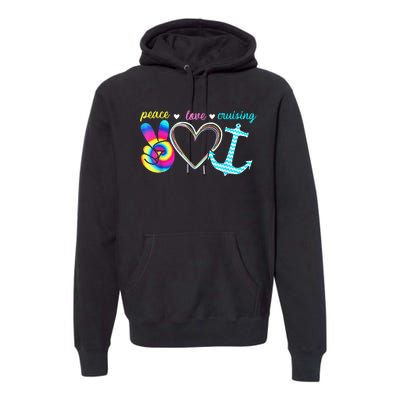 Peace Love Cruising Ship Hippie Floating Ocean Beach Lover Premium Hoodie