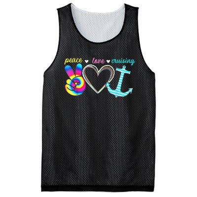 Peace Love Cruising Ship Hippie Floating Ocean Beach Lover Mesh Reversible Basketball Jersey Tank