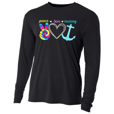 Peace Love Cruising Ship Hippie Floating Ocean Beach Lover Cooling Performance Long Sleeve Crew