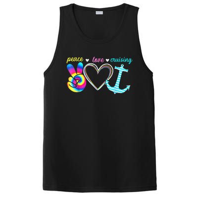 Peace Love Cruising Ship Hippie Floating Ocean Beach Lover PosiCharge Competitor Tank