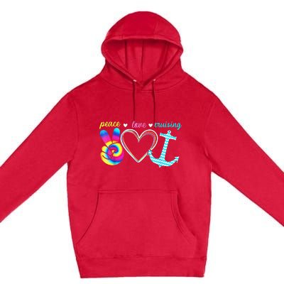 Peace Love Cruising Ship Hippie Floating Ocean Beach Lover Premium Pullover Hoodie