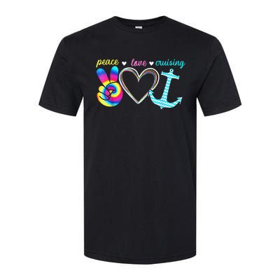 Peace Love Cruising Ship Hippie Floating Ocean Beach Lover Softstyle CVC T-Shirt