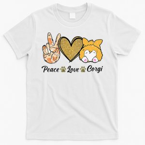 Peace Love Corgi Funny Dog Mom Mother's Day Gift Corgi Lover T-Shirt