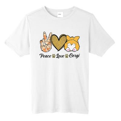 Peace Love Corgi Funny Dog Mom Mother's Day Gift Corgi Lover Tall Fusion ChromaSoft Performance T-Shirt