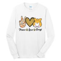 Peace Love Corgi Funny Dog Mom Mother's Day Gift Corgi Lover Tall Long Sleeve T-Shirt