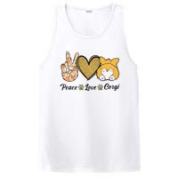 Peace Love Corgi Funny Dog Mom Mother's Day Gift Corgi Lover PosiCharge Competitor Tank