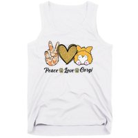 Peace Love Corgi Funny Dog Mom Mother's Day Gift Corgi Lover Tank Top