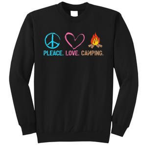 Peace Love Camp Lover Cute Camping Tall Sweatshirt