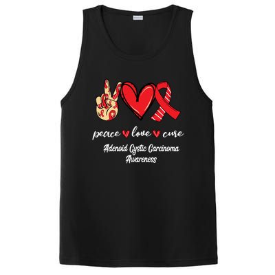 Peace Love Cure Adenoid Cystic Carcinoma Ribbon Awareness Gift PosiCharge Competitor Tank