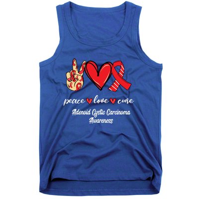 Peace Love Cure Adenoid Cystic Carcinoma Ribbon Awareness Gift Tank Top