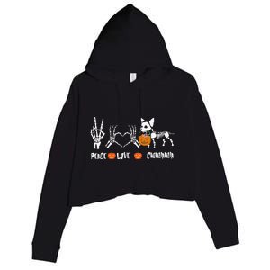 Peace Love Chihuahua Halloween Dog Mug Cute Gift Crop Fleece Hoodie