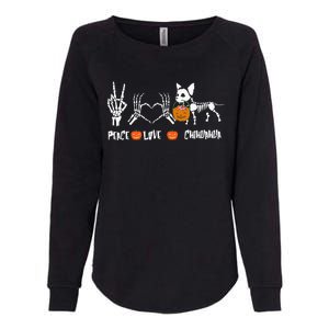 Peace Love Chihuahua Halloween Dog Mug Cute Gift Womens California Wash Sweatshirt