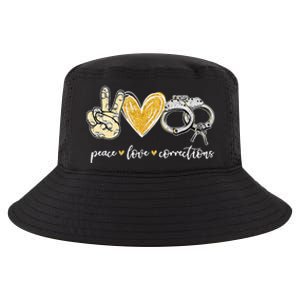 Peace Love Corrections Handcuff Funny Police Officer Gifts Cool Comfort Performance Bucket Hat