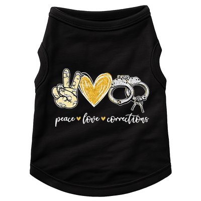 Peace Love Corrections Handcuff Funny Police Officer Gifts Doggie Tank