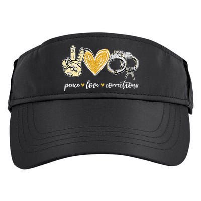 Peace Love Corrections Handcuff Funny Police Officer Gifts Adult Drive Performance Visor