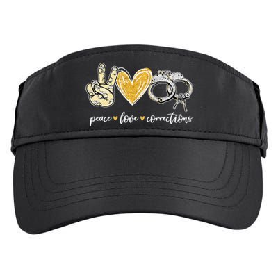 Peace Love Corrections Handcuff Funny Police Officer Gifts Adult Drive Performance Visor