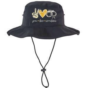 Peace Love Corrections Handcuff Funny Police Officer Gifts Legacy Cool Fit Booney Bucket Hat