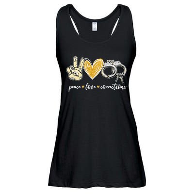 Peace Love Corrections Handcuff Funny Police Officer Gifts Ladies Essential Flowy Tank