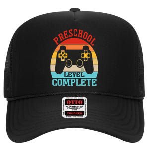 Preschool Level Complete Last Day Of School Graduation High Crown Mesh Back Trucker Hat