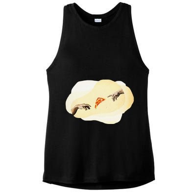 Pizza Lovers Creation Of Adam Party Renaissance Art Ladies PosiCharge Tri-Blend Wicking Tank