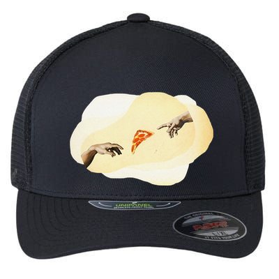 Pizza Lovers Creation Of Adam Party Renaissance Art Flexfit Unipanel Trucker Cap