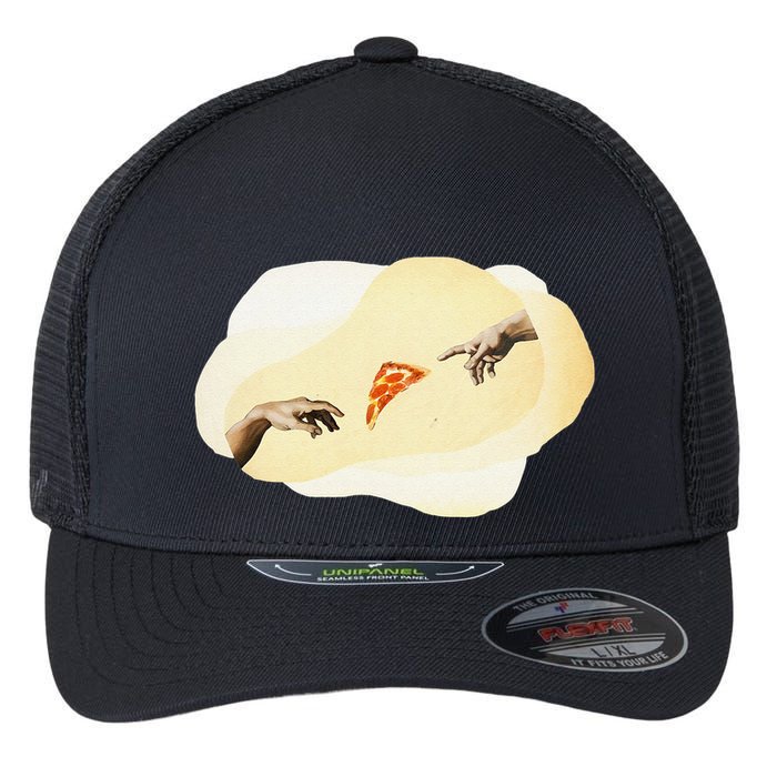 Pizza Lovers Creation Of Adam Party Renaissance Art Flexfit Unipanel Trucker Cap