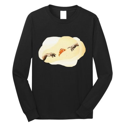 Pizza Lovers Creation Of Adam Party Renaissance Art Long Sleeve Shirt