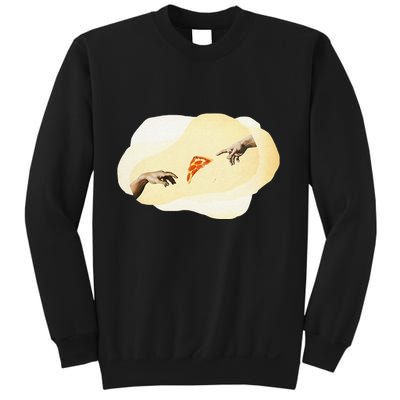 Pizza Lovers Creation Of Adam Party Renaissance Art Sweatshirt
