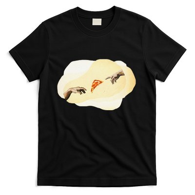 Pizza Lovers Creation Of Adam Party Renaissance Art T-Shirt