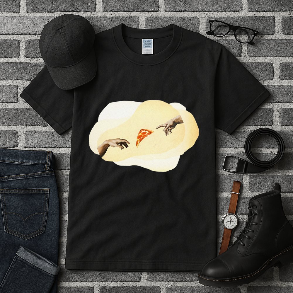 Pizza Lovers Creation Of Adam Party Renaissance Art Tall T-Shirt