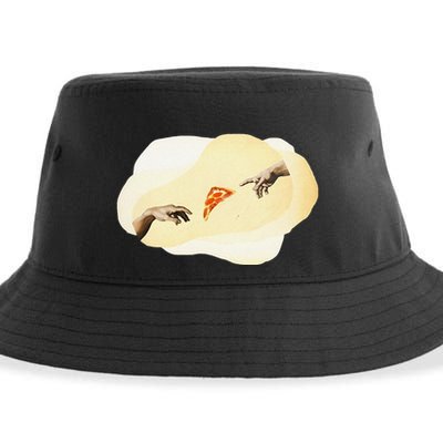 Pizza Lovers Creation Of Adam Party Renaissance Art Sustainable Bucket Hat