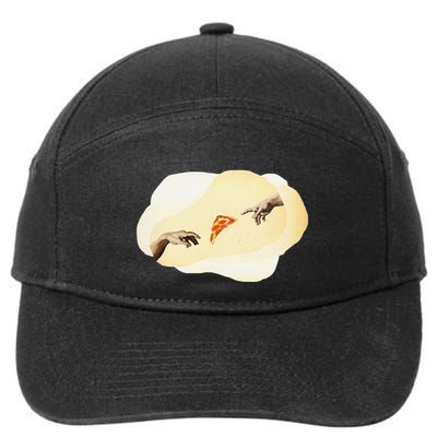 Pizza Lovers Creation Of Adam Party Renaissance Art 7-Panel Snapback Hat