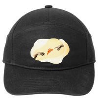 Pizza Lovers Creation Of Adam Party Renaissance Art 7-Panel Snapback Hat