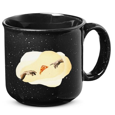 Pizza Lovers Creation Of Adam Party Renaissance Art 15oz Campfire Ceramic Mug