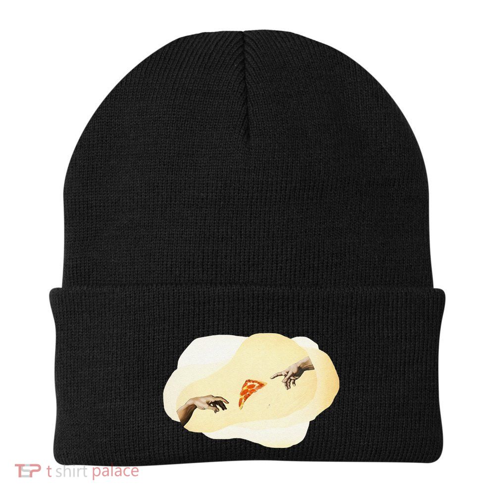 Pizza Lovers Creation Of Adam Party Renaissance Art Beanie