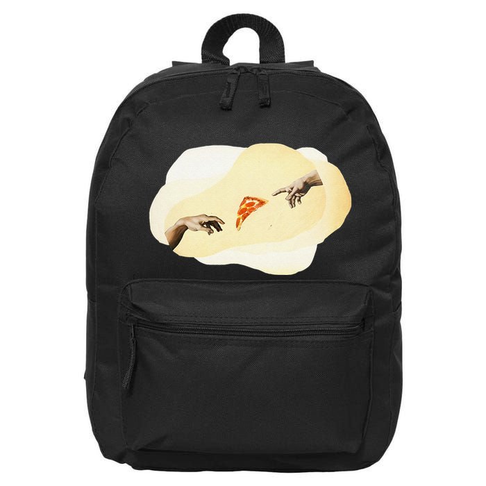 Pizza Lovers Creation Of Adam Party Renaissance Art 16 in Basic Backpack
