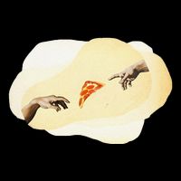 Pizza Lovers Creation Of Adam Party Renaissance Art 16 in Basic Backpack