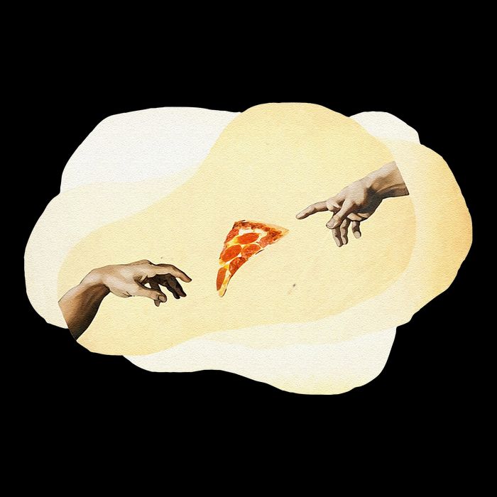 Pizza Lovers Creation Of Adam Party Renaissance Art 16 in Basic Backpack