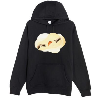Pizza Lovers Creation Of Adam Party Renaissance Art Premium Pullover Hoodie