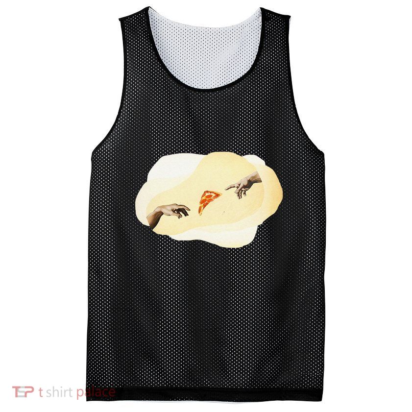 Pizza Lovers Creation Of Adam Party Renaissance Art Mesh Reversible Basketball Jersey Tank
