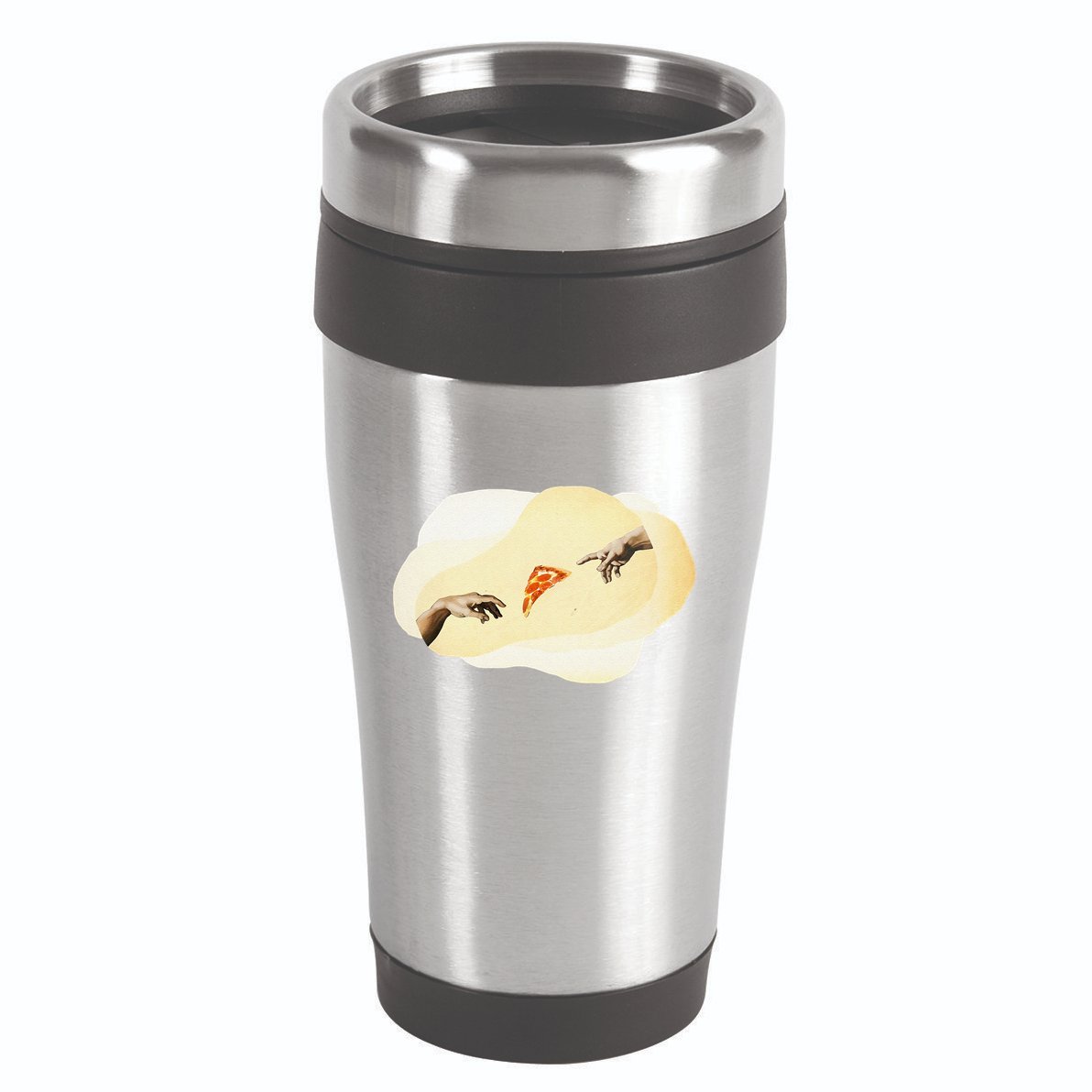 Pizza Lovers Creation Of Adam Party Renaissance Art 16oz Travel Tumbler