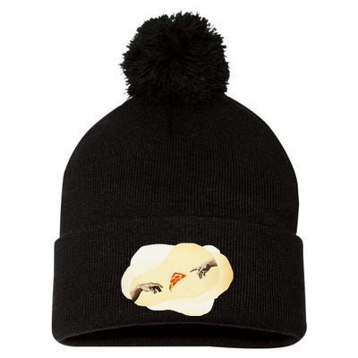 Pizza Lovers Creation Of Adam Party Renaissance Art Pom Pom 12in Knit Beanie