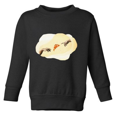 Pizza Lovers Creation Of Adam Party Renaissance Art Toddler Sweatshirt