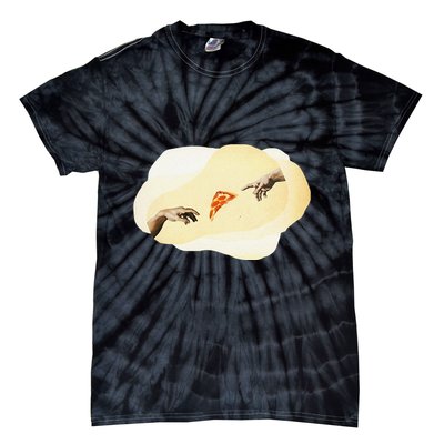 Pizza Lovers Creation Of Adam Party Renaissance Art Tie-Dye T-Shirt