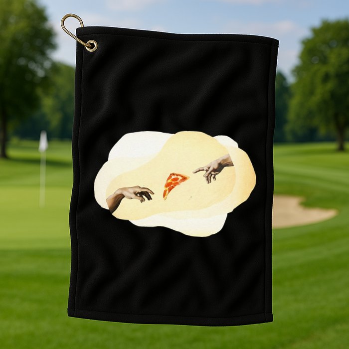 Pizza Lovers Creation Of Adam Party Renaissance Art Golf Towel
